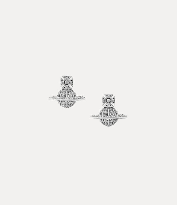 Vivienne Westwood Charlotte Bas Relief Earrings in PLATINUM/WHITE CZ